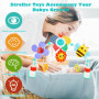 Jouets de Landau, Arche de Voyage pour Poussette,Jouet à emporter avec Support d'activité sensorielle Pliable réglable pour tran