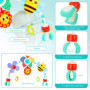 Jouets de Landau, Arche de Voyage pour Poussette,Jouet à emporter avec Support d'activité sensorielle Pliable réglable pour tran