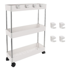 Zosenyer Chariot de Rangement, Desserte à roulettes à 3 Étagères, Rangement Cuisine, Chariot de Salle de Bain, à roulettes