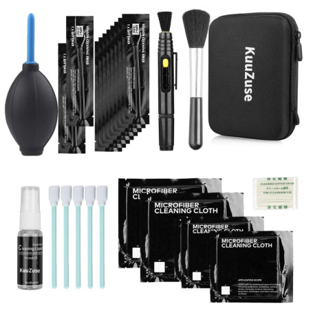 KuuZuse Kit de Nettoyage pour appareils Photo Reflex numériques avec tampons de Nettoyage APS-C, Chiffons en Microfibres, Stylo 