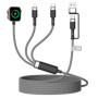 3 en 2 Câble pour Apple Watch et iPhone, 2M Chargeur apple watch chargeur USB C avec port Lightning/USB C pour Apple Watch Serie