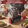 Aiguiseur Couteaux, 4 en 1 Affuteur Couteau Professionnel Aiguiseurs Manuels de Couteaux à Bouton Réglable, Multifonction et Aig