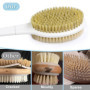 HORJOR Brosse de Bain Douche Long Manche 44cm, pour le Brossage Du Dos Humide ou Sec, Brosse Corps, Nettoyage en profondeur, Exf
