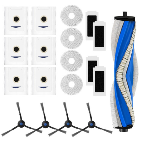 19 Pièces T30 Accessoires de rechange pour ECOVACS DEEBOT T30 PRO OMNI / T30 OMNI Aspirateur Robot, 1 Brosse Principale, 4 Filtr