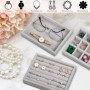 6 Pcs Plateaux Rangement, Peut Stocker/Afficher, Organisateur Tiroir a 6 Tailles Différentes, Plateau Bijoux Velour pour Bague/C
