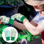 4 Paires Gants de Jardinage Femme, Gants de Travail Femme, Confortables Gants de Jardinage avec Poignets Élastiques, Antidérapan