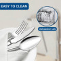 JIEYUCHU Couverts de Camping, 3 Set de Couverts en Inox, Ensemble de Couverts Lunch Box, Lavable au Lave Vaisselle, pour Pique-N