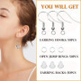 JIEYUCHU Crochets de Boucle d'oreille, 50 Pièces Lot de Crochet pour Boucles d'oreilles en Argent 925, DIY Fil d'oreille Crochet