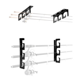 QWORK® Lot de 2 supports de canne à pêche, Pouvant contenir 6 cannes, Montage au plafond ou au mur, Support d'organisation pour 