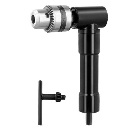QWORK® Accessoire de perceuse d'angle, mandrin de perçage, 90 °, mandrin de perçage 0.8-10 mm, alliage d'aluminium, couple maxim