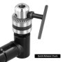 QWORK® Accessoire de perceuse d'angle, mandrin de perçage, 90 °, mandrin de perçage 0.8-10 mm, alliage d'aluminium, couple maxim