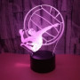 Télécommande de volley-ball 3D - 16 couleurs - Illusion de veilleuse en acrylique LED Lampe de chevet pour enfants Décoration de