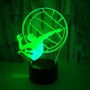 Télécommande de volley-ball 3D - 16 couleurs - Illusion de veilleuse en acrylique LED Lampe de chevet pour enfants Décoration de