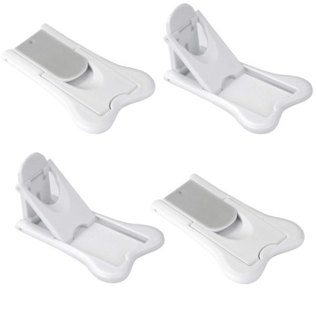 4 PCS Bloc Porte Securite Bebe, Bloque Porte Coulissante Verrouillage de Sécurité Auto-adhésif Sans Percer Bloque Fenetre Securi