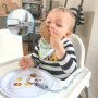 Support pour ustensiles de bébé avec sangle pour chaise haute - Aide à l'alimentation pour garder la cuillère à portée de main e