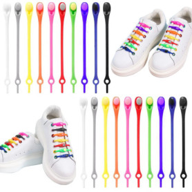 Kyduu 100 pcs No Tie Lacets de Chaussure sans noeud pour Unisexe Enfants et Adultes Shoe Laces élastiques pour Chaussures de Spo