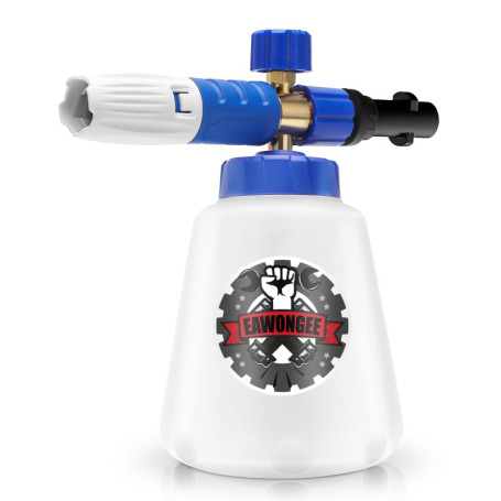 EAWONGEE Lance à mousse à neige, canon réglable, bouteille à col large avec capacité de 1 L, pulvérisateur de voiture compatible