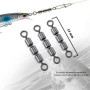 Sonlpe 15PCS High Speed 3 Roller Rotator, Connecteur de Roulement de 14 mm de Long, Connecteur de Pêche Pivotant, Connecteur de 