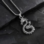 XFSRG Collier Dragon en Acier Inoxydable pour Femme - Bijoux Fantaisie - Chaine Argentée - Cadeau - Style Gothique et Mystique