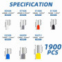 Lot de 1900 Embouts de Câble, Embouts de Câble Set, 0,5 mm² – 6mm², Set d'embout Cable Electrique Isolants Professionnels, Embou
