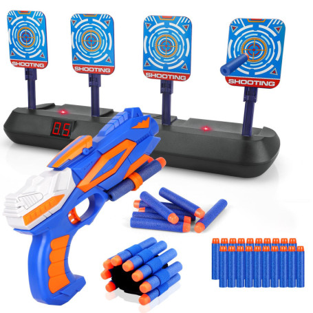 Cible de Tir pour Nerf avec Pistolet Jouet, Cible Electrique Automatique avec 20 Flechette Jeux Enfant Garçon Fille 3 4 5 6 7 8 