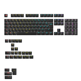 Glorious Gaming - Touches GPBT rétroéclairées : légendes translucides, Noir, pour claviers mécaniques formats 100%, 75%, 65%, 60