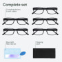 Gaoye Lot de 5 lunettes de lecture bloquant la lumière bleue, lecteurs à charnière à ressort pour femmes et hommes, filtre anti-