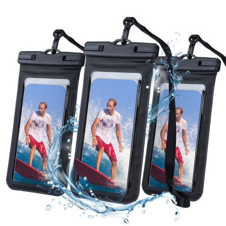 NEUTYPECHIC 3 Pièces Pochette Etanche Smartphone, Pochette Telephone Portable Etanche IPX8, Coque pour Aller sous l'eau pour iPh