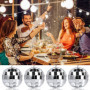 Boule à Facette Boule Disco, Vegena 36 Pièces Argent Boule à Facette 3cm Disco Ball, Boule Miroir, Boule Pailletée, Décoration à