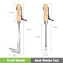 WORKPRO 2 Pièces Desherbeur Manuel, Couteau Désherbeur, Désherbeur Manuel en Acier Inoxydable avec Poignée Bois, Arrache Mauvais