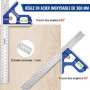 WORKPRO Equerre Menuisier 300 mm et Equerre Charpentier Triangulaire 180mm, Equerre Combinée avec Niveau à Bulle en Acier Inoxyd