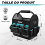 DURATECH Sac à Outils avec Grande Ouverture Supérieure, Fond Dur Etanche, Bandoulière Large Réglable, Poignée Matelassée 30,5X22