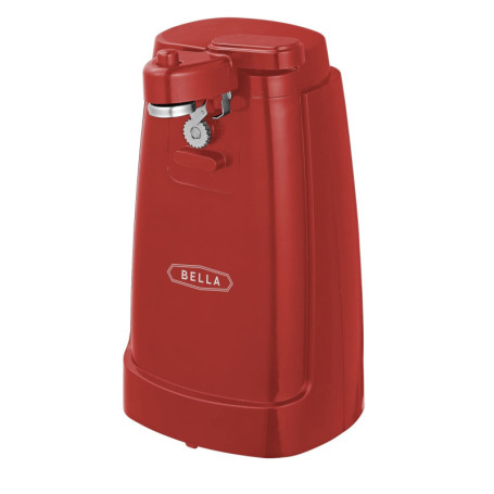 BELLA Ouvre-boîte Électrique et Aiguiseur de Couteaux, Ouvre-bocal et Décapsuleur Multifonction avec Levier de Coupe Amovible et