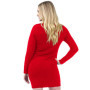 Giggling Getup Robe pull de Noël longue rouge pour femme avec ampoules lumineuses colorées, robes de Noël pour femmes, pull moch