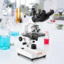VEVOR Microscope Trinoculaire Composé 40X-5000X Microscope Biologique Mise au Point Grossière et Fine de Précision avec Platine 