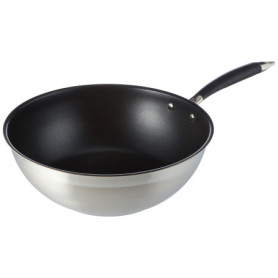 Amazon Basics Wok 28 cm, Noir