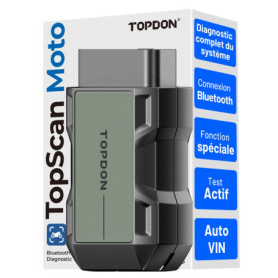 TOPDON TOPSCAN MOTO Outil de diagnostic OBD2 pour moto – Outil de diagnostic Bluetooth sans fil pour BMW, Ducati, Harley-Davidso