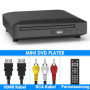 Mini lecteur DVD portable pour téléviseur, lecteur DVD HDMI avec câble HDMI/RCA inclus, lecteur DVD HD 1080p pour TV, toutes les