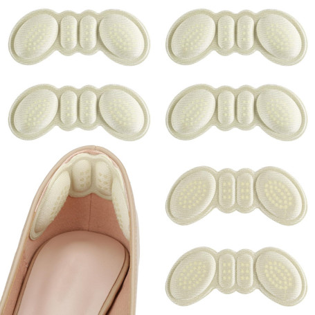 GlasFlength Coussinet Talon Chaussure, 6 Pairs Auto-Adhésif Protege Semelle Talon Chaussure Trop Grande Talon de Sport Antidérap