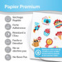 Papier autocollant en vinyle imprimable de qualité supérieure - 32 feuilles - A4 brillant - Imperméable - Papier autocollant en 