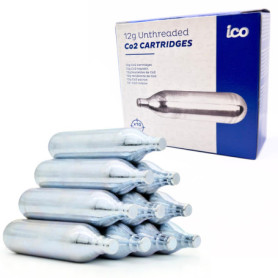 ICO 10pcs Cartouche Co2 12g, Cartouche Gaz Non Filetée, Airsoft Gaz pour Pistolet Airsoft, Pistolet à Bille, Pistolet Paintball,