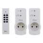 Zenitech - Lot de 2 prises 10A 2P+T télécommandées avec télécommande - Blanc