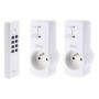 Zenitech - Lot de 2 prises 10A 2P+T télécommandées avec télécommande - Blanc