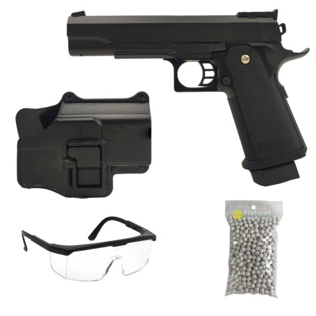Saigo Defense Pack Airsoft Pistolet Modèle High Capa+ à Ressort/Matière: Métal/Puissance 0.5 Joule/Livré avec Accessoires