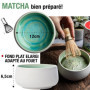 ORIGEENS MATCHA KIT avec Fouet matcha, Bol Matcha, Thé Matcha BIO Japonais | Bol Artisanal du Portugal | Coffret cadeau