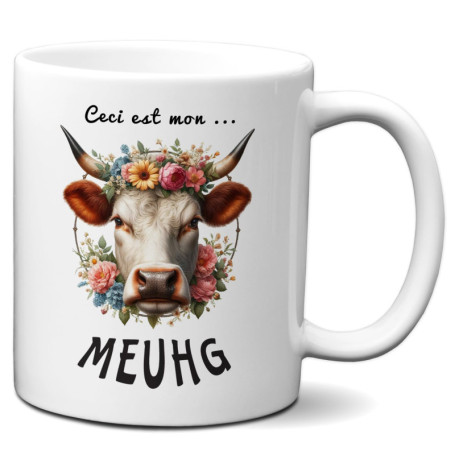 L'Esprit Des Anges Tasse Mug Vache Cadeau Humour Original - Ceci est mon Meuhg - Amusant Rigolo Drole Collègue Ami