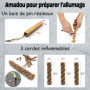 Allume Feu de Survie + Soufflet INOX + Bois Résine + Corde Inflammable x3 + Boite Coffret Etanche Pierre à Feu Kit de Survie Fir