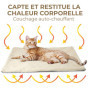Tapis Chauffant Chat (blanc - 60x45cm) - couverture chauffante chat & Chien - Coussin Auto-Chauffant sans Electricité & Batterie