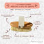 Stephanie Franck Beauty - Dry Brushing Body Brush - Brosse de Massage à sec Dynamisante - 100% Végane - en Fibres de Tampico fer