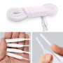 MARKETIFAR Lacets Blancs pour Baskets-4 Paires Lacet Blanc-Lacet Chaussure-Parfait pour Converse Haute-Lacets blancs plats-120 c